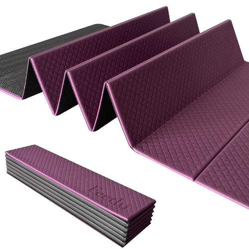 Yoga Mat 8mm X 68"-Brownish-Purple And Black